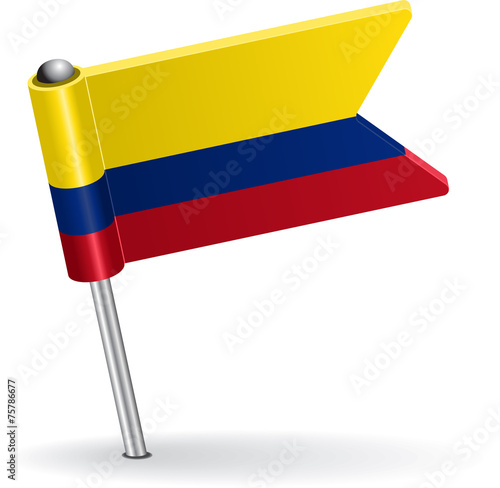 Colombia pin icon flag. Vector illustration