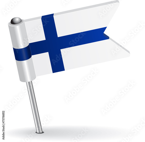 Finnish pin icon flag. Vector illustration