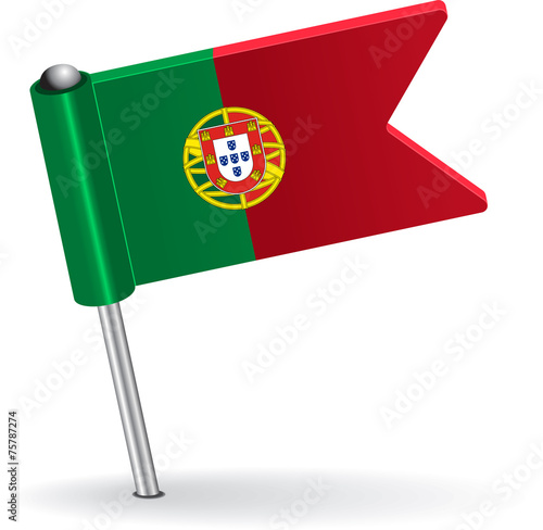Portuguese pin icon flag. Vector illustration