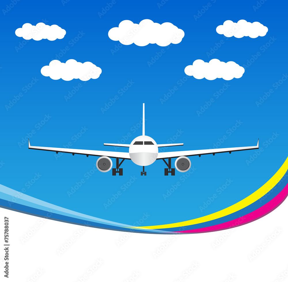 Air plane flying on the blue sky Air plane flying on the blue sky