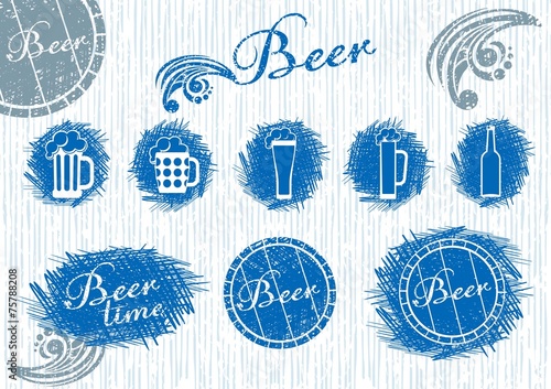 Beer set in sketch style