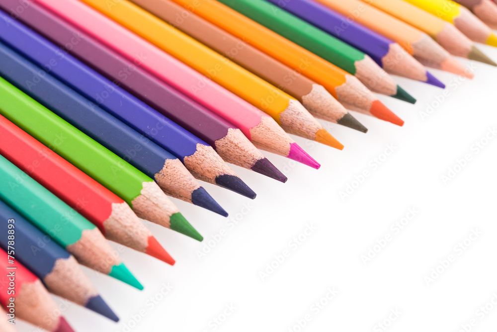 Colorful pencil isolated on white background Colorful pencil isolated on white background