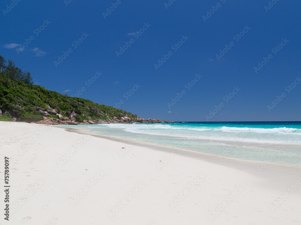 Seychelles beach and clear sky