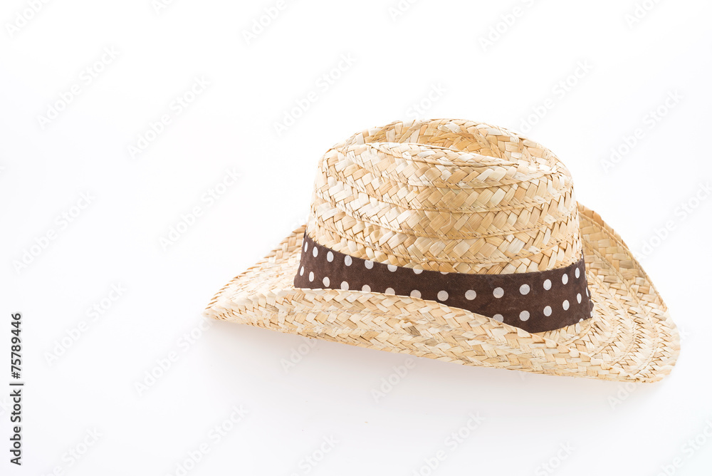 Summer beach straw hat isolated on white background Summer beach straw hat isolated on white background