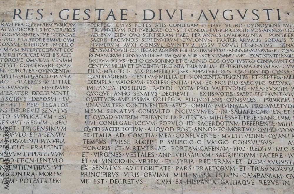 Fototapeta premium Res Gestae dell'imperatore Augusto