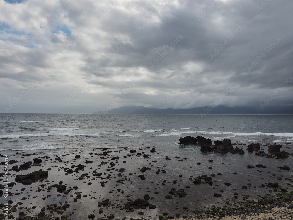 A gloomy scene near the sea