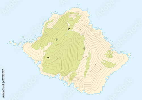 topographic map of a fictional island