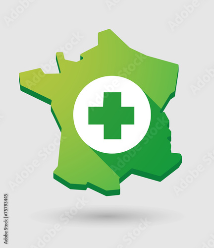 France green map icon with a pharmacy sign