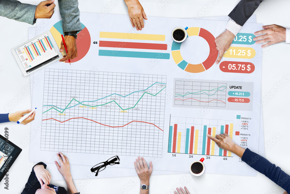 Obraz premium Business People Meeting Analysis Statistics Concept