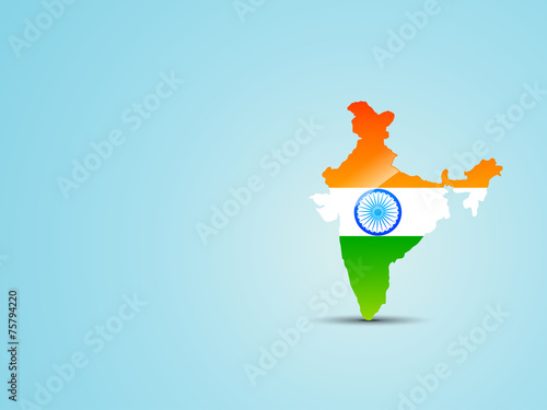 vector map of india with indian flag
