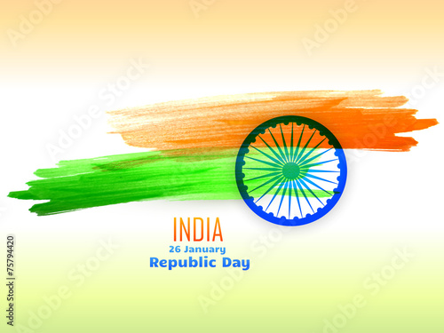 republic day design made with color strokes