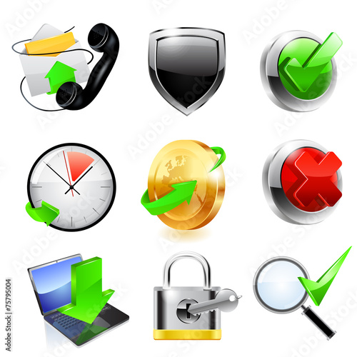 Web icon set. Vector photo