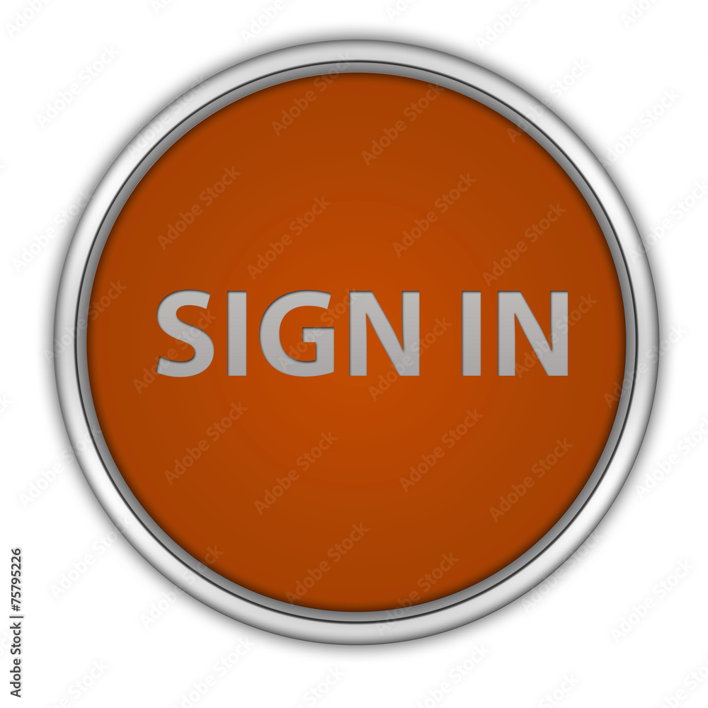 sign in circular icon on white background sign in circular icon on white background