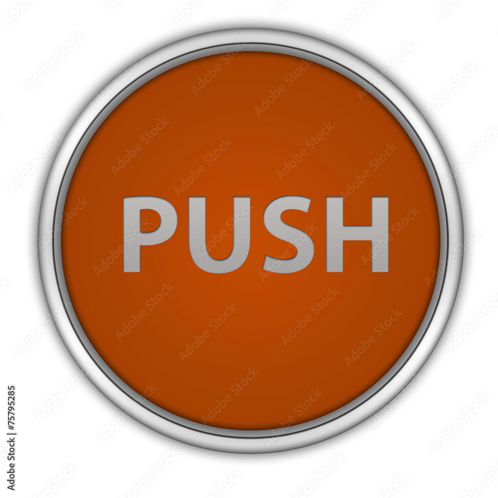 push circular icon on white background push circular icon on white background