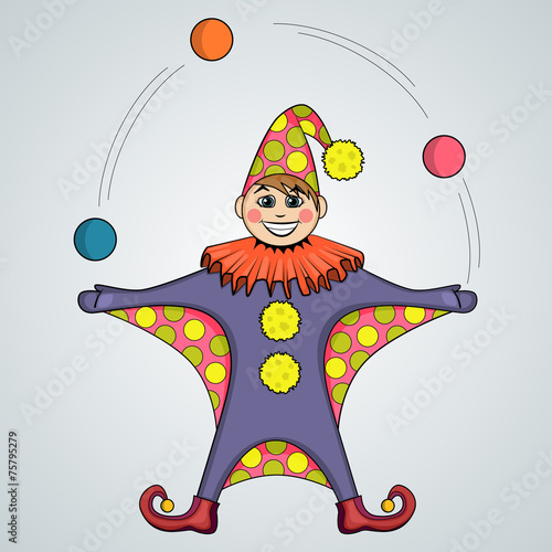 Cartoon of jester juggling balls