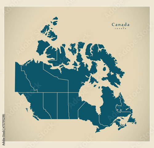 Modern Map - Canada with regions CA
