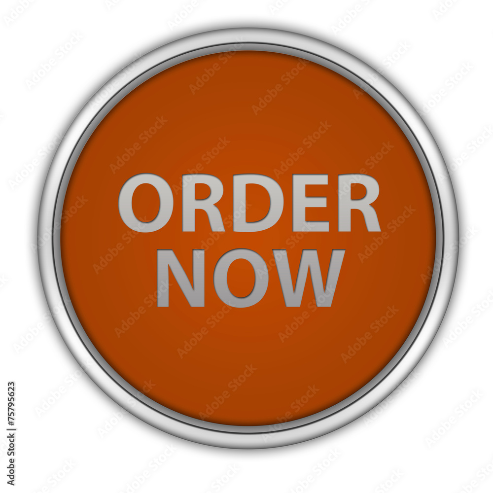 Order now circular icon on white background