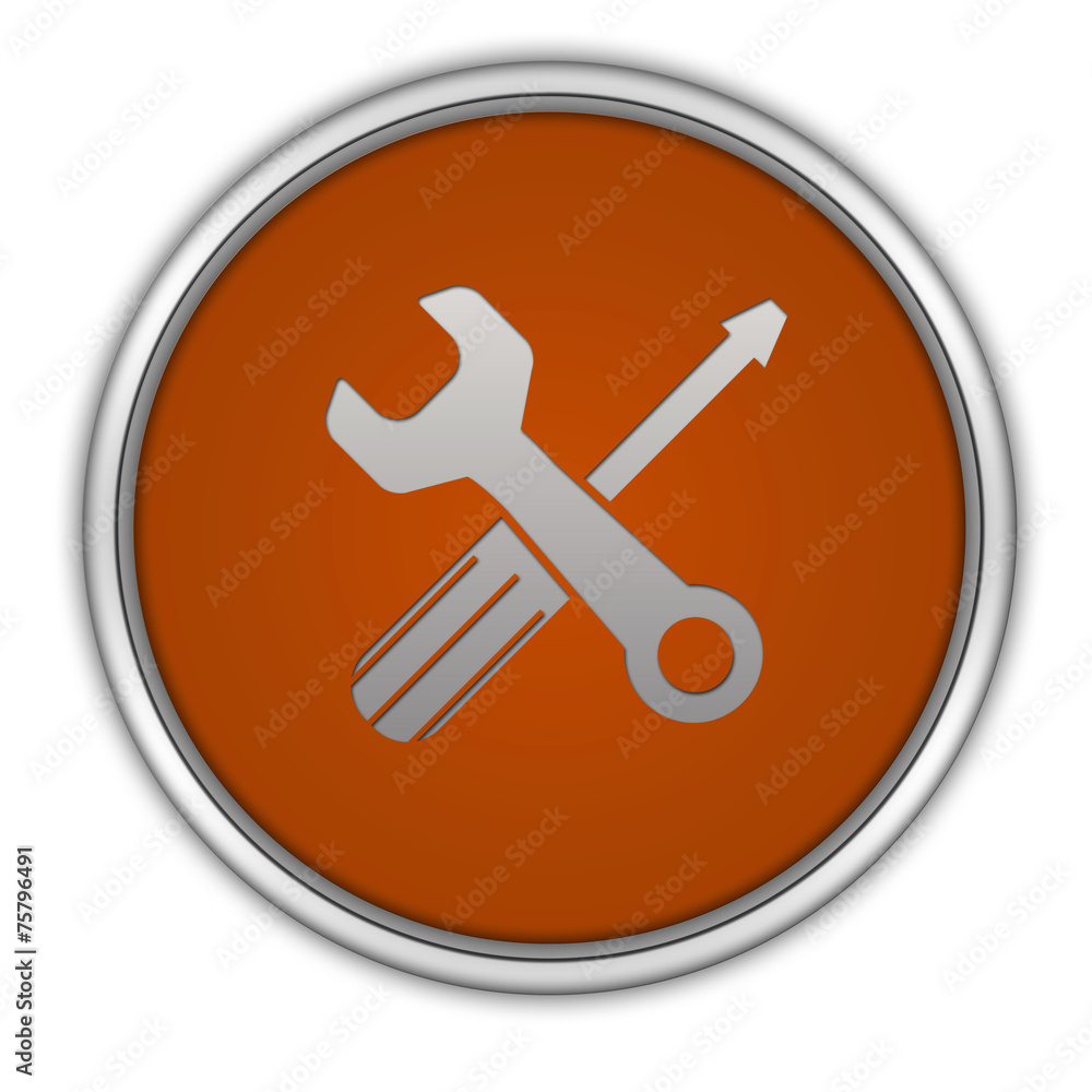 Settings circular icon on white background Settings circular icon on white background