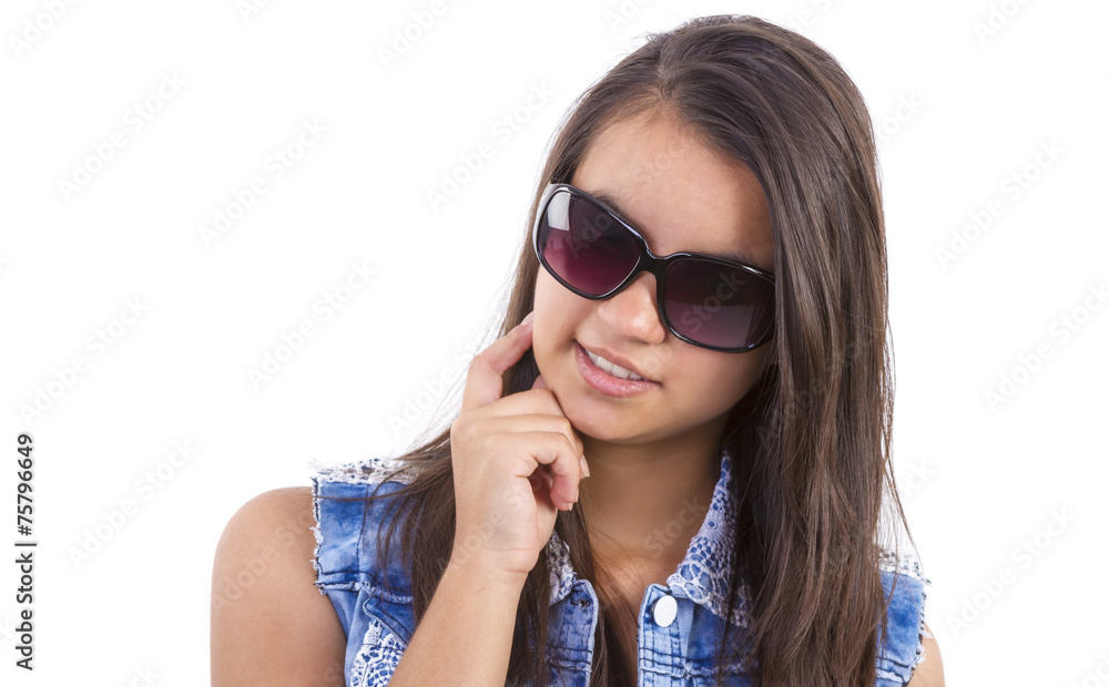 Naklejka premium Teenager girl with sun glasses