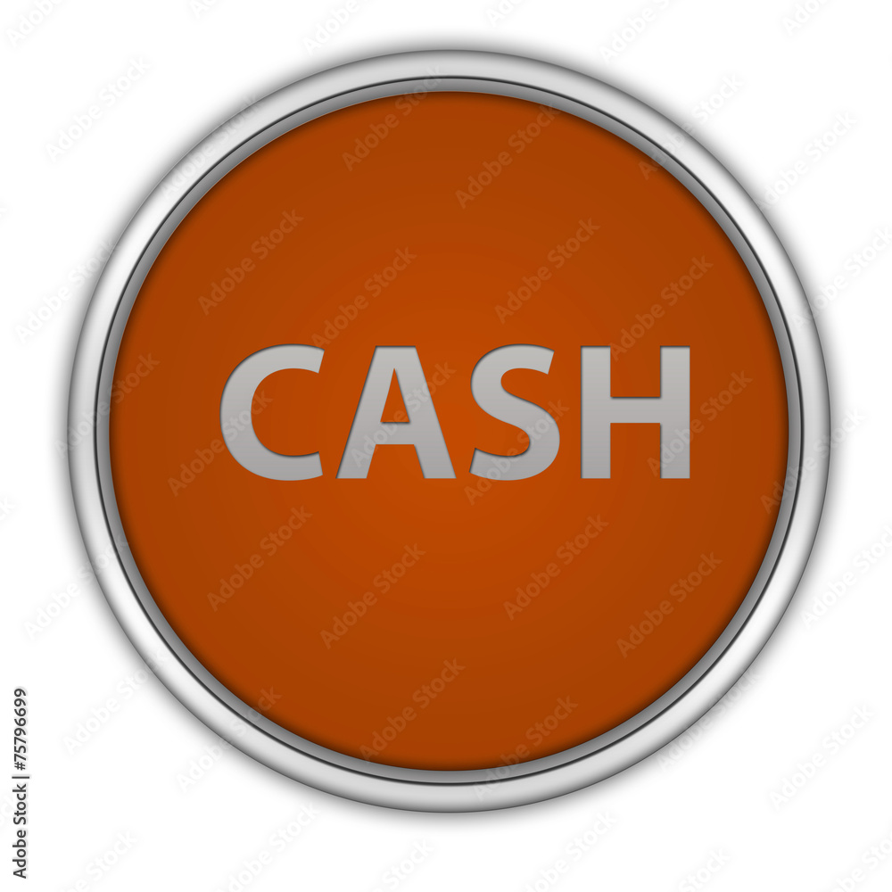 Cash circular icon on white background Cash circular icon on white background