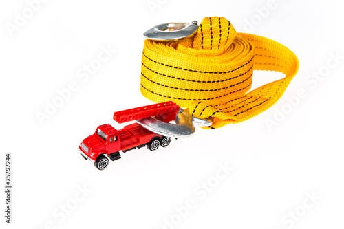 car toy with towing rope photo