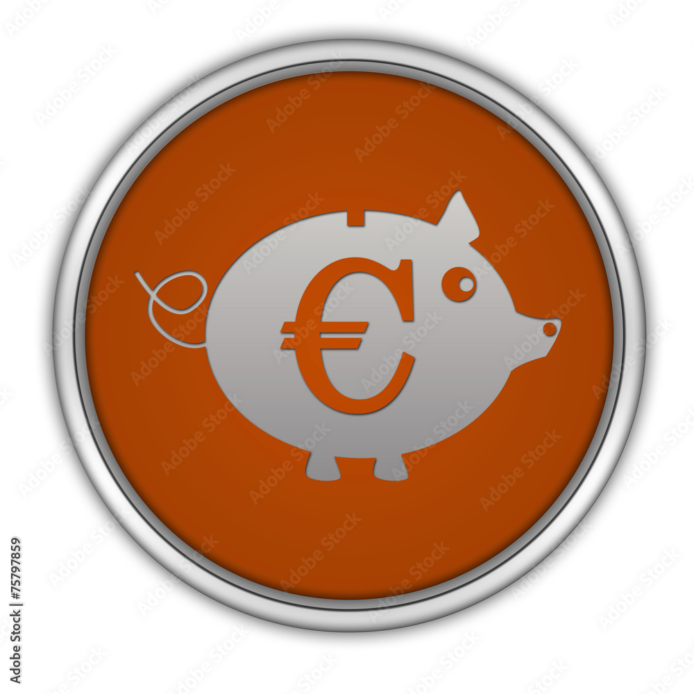 euro pig circular icon on white background euro pig circular icon on white background