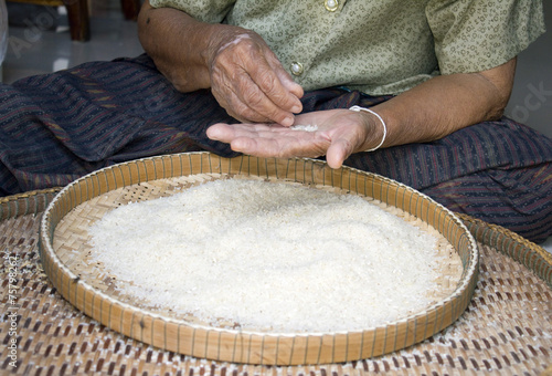 winnow rice photo