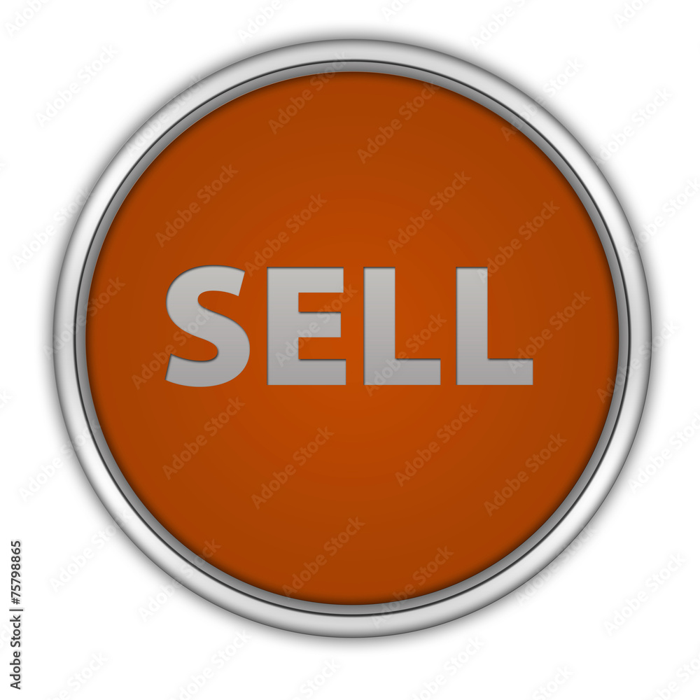 Sell circular icon on white background Sell circular icon on white background
