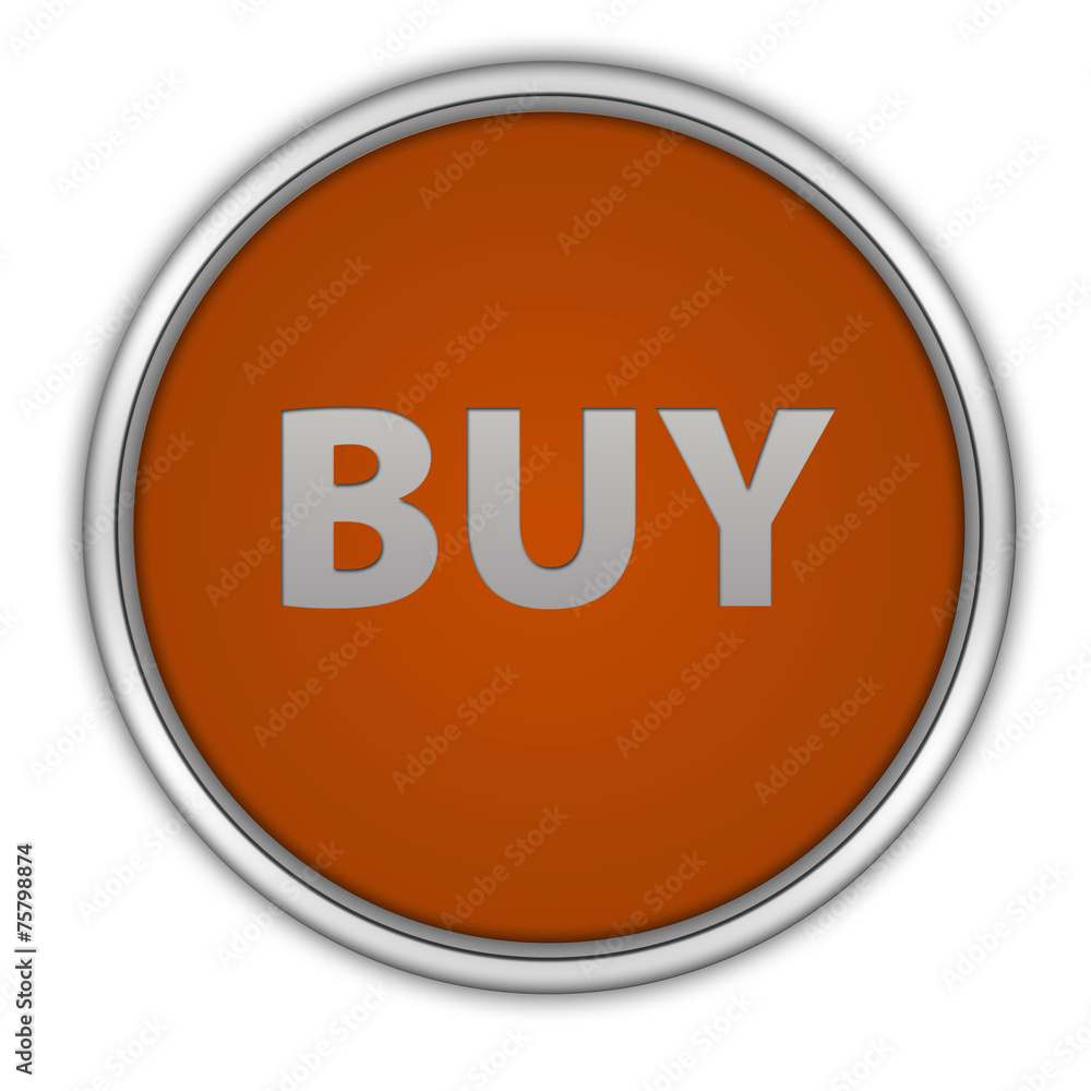 Buy circular icon on white background Buy circular icon on white background