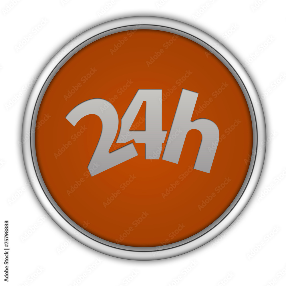 24 hours circular icon on white background 24 hours circular icon on white background