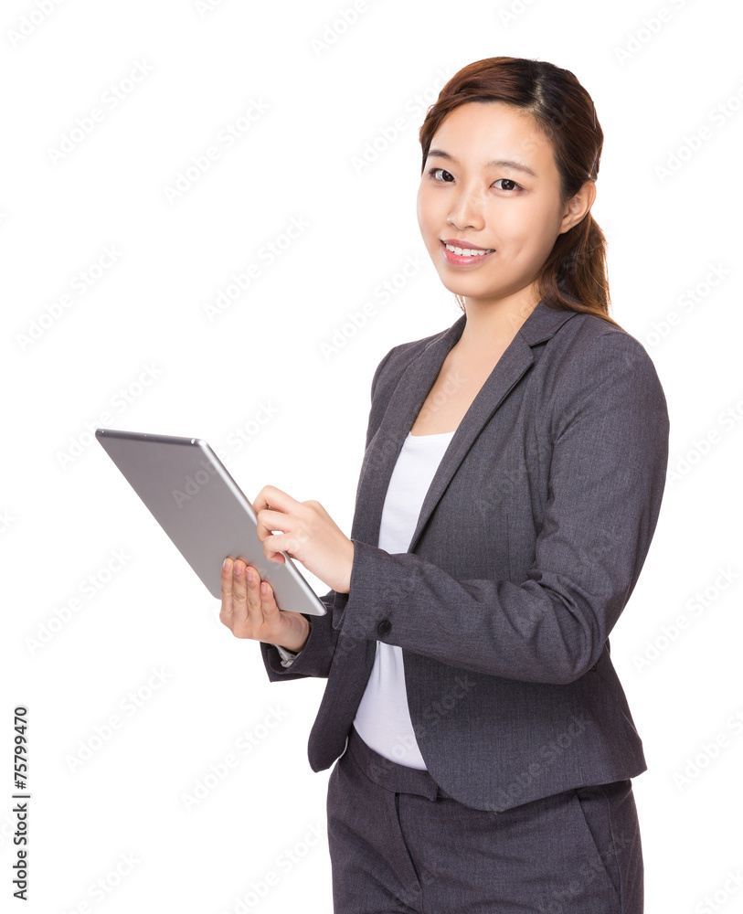 Businesswoman use of digital tablet Businesswoman use of digital tablet