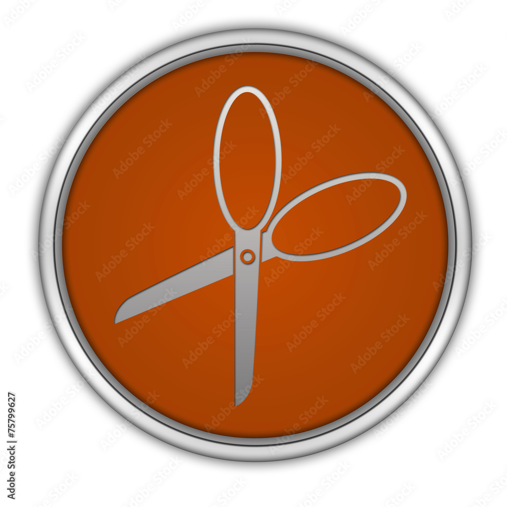 Scissors circular icon on white background Scissors circular icon on white background