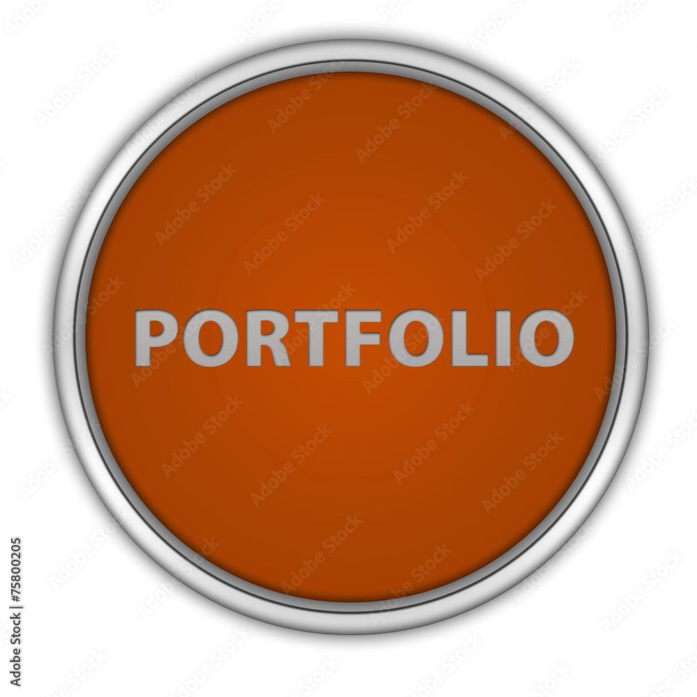 Porfolio circular icon on white background Porfolio circular icon on white background