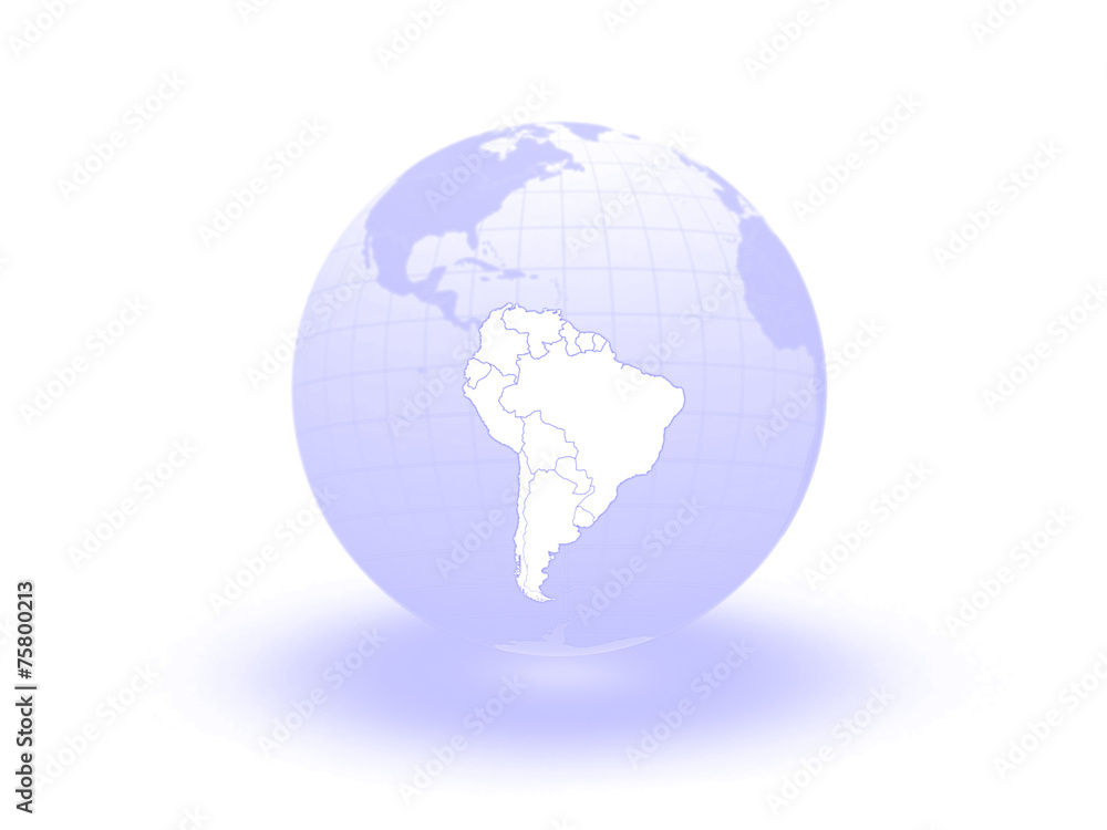 Globe. 3d. South America.