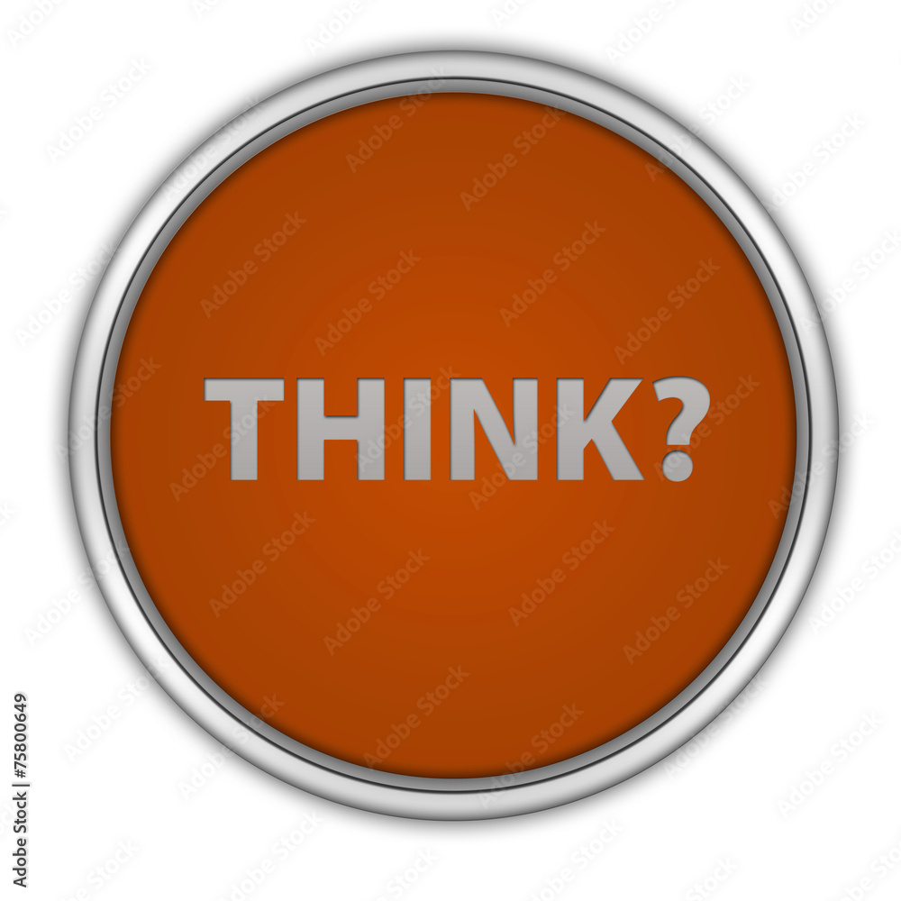 Think circular icon on white background Think circular icon on white background