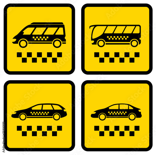 set four taxi icons