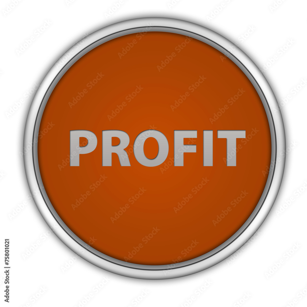 Profit circular icon on white background Profit circular icon on white background