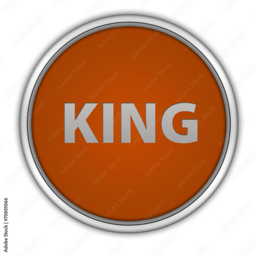 King circular icon on white background King circular icon on white background