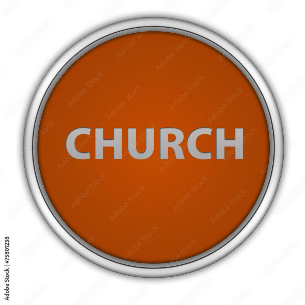 Church circular icon on white background Church circular icon on white background
