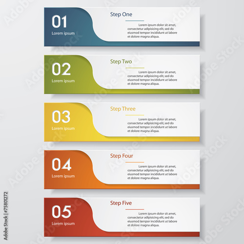 Design clean number banners template. Vector. photo