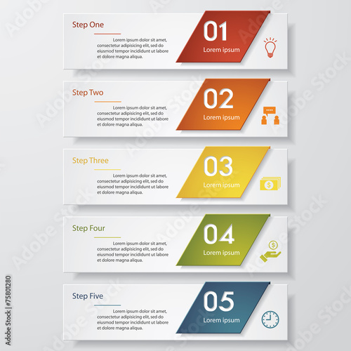 Design clean number banners template. Vector.