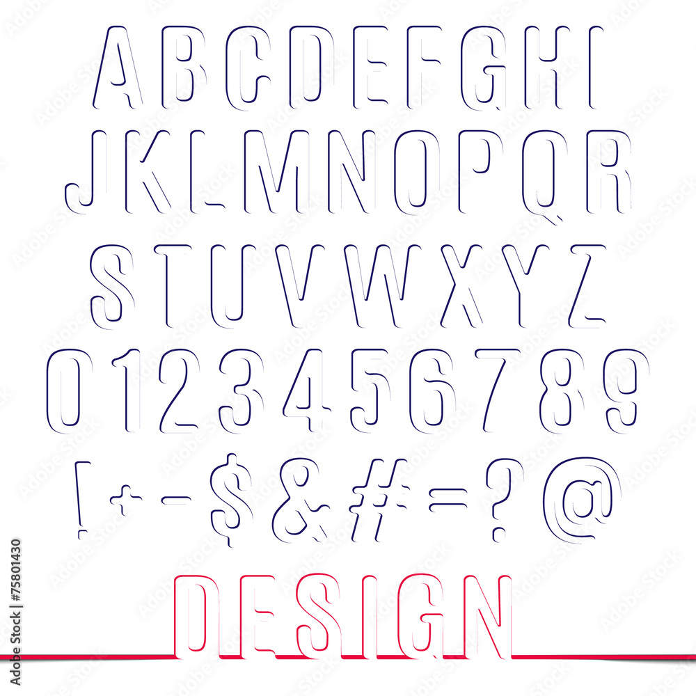 alphabet letters and numbers Vector set alphabet letters and numbers Vector set