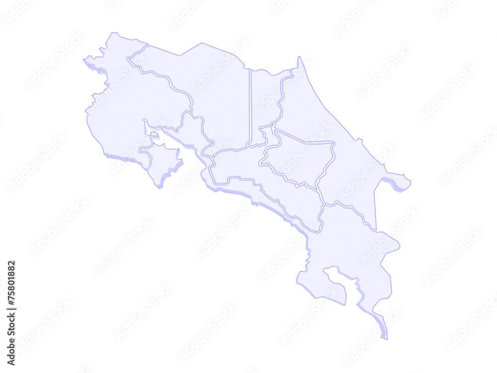 Fototapeta premium Map of Costa Rica.