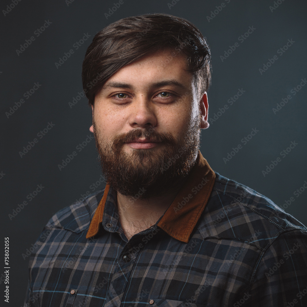 Fototapeta premium Guy in a plaid shirt