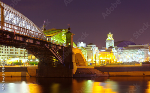 View of Moscow in summer  night photo