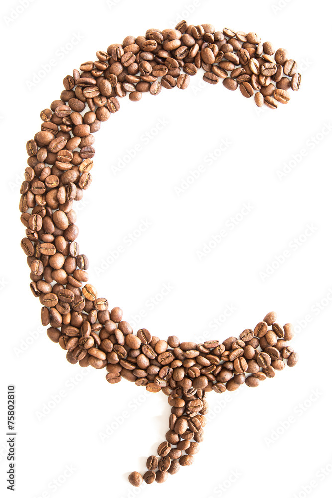 Buchstabe Ç mit Kaffeebohnen