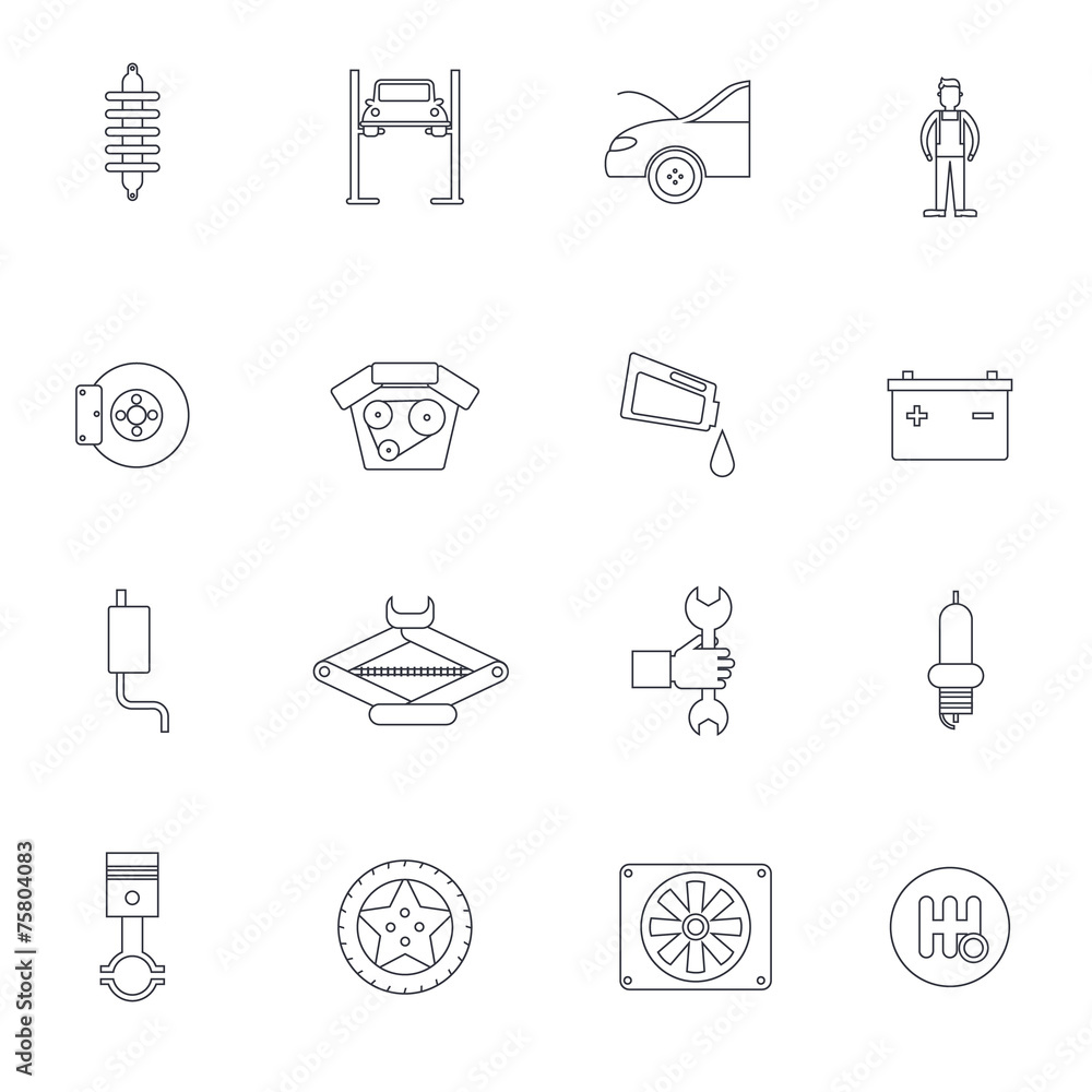 Fototapeta premium Auto Service Outline Icon