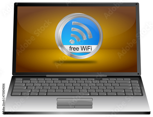 Laptop mit free WiFi Wlan Button