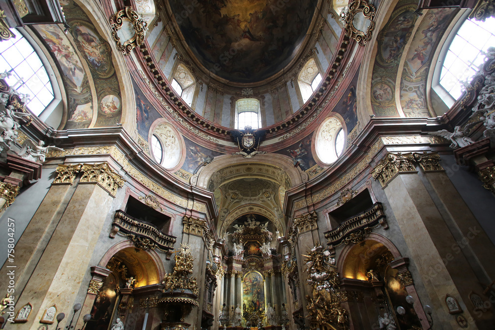 Famous St Peter's Church (Peterskirche) in Vienna