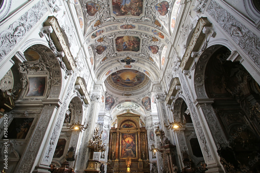 Interior view of Dominican Church in Vienna